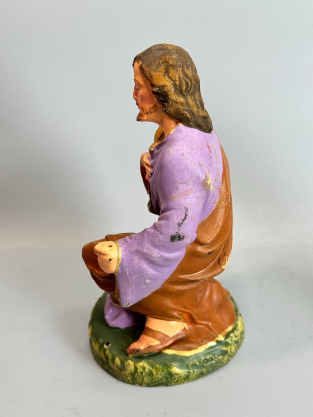 Vintage Italy Paper Mache Holy Family Nativity Mary Joseph Baby Jesus 8" Scale - Picture 8 of 16
